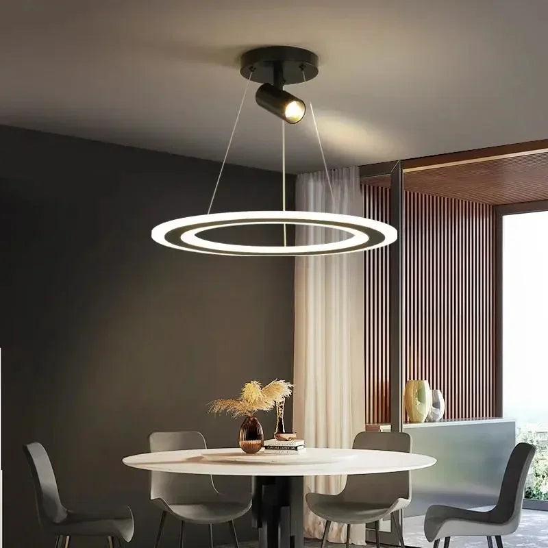 Afralia™ Nordic Design LED Bedroom Pendant Light Chrome - Minimalist Restaurant Chandelier
