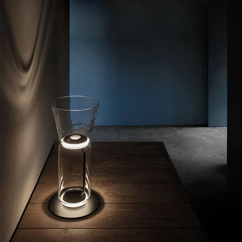 Afralia™ Clear Glass Tube Table Lamp, Modern Light Luxury Adjustable Tunnel Design