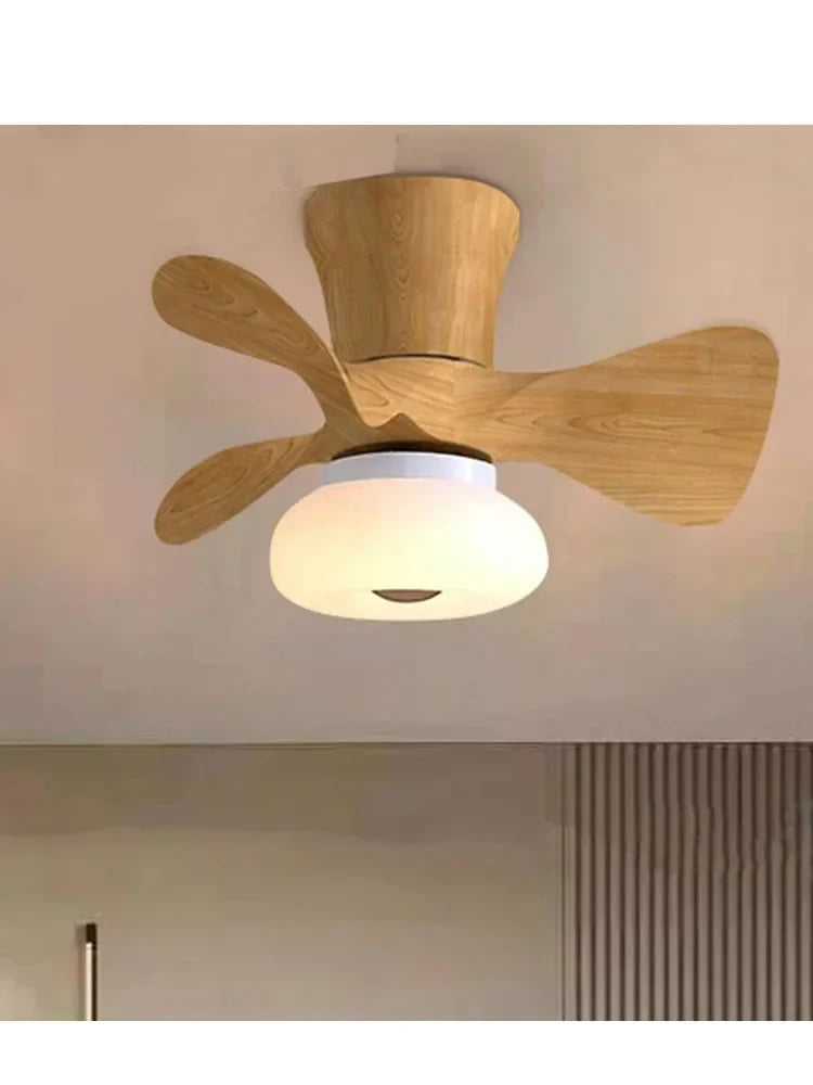 Afralia™ 22 Inch Smart Ceiling Fans with Wood Color and Colorful Light