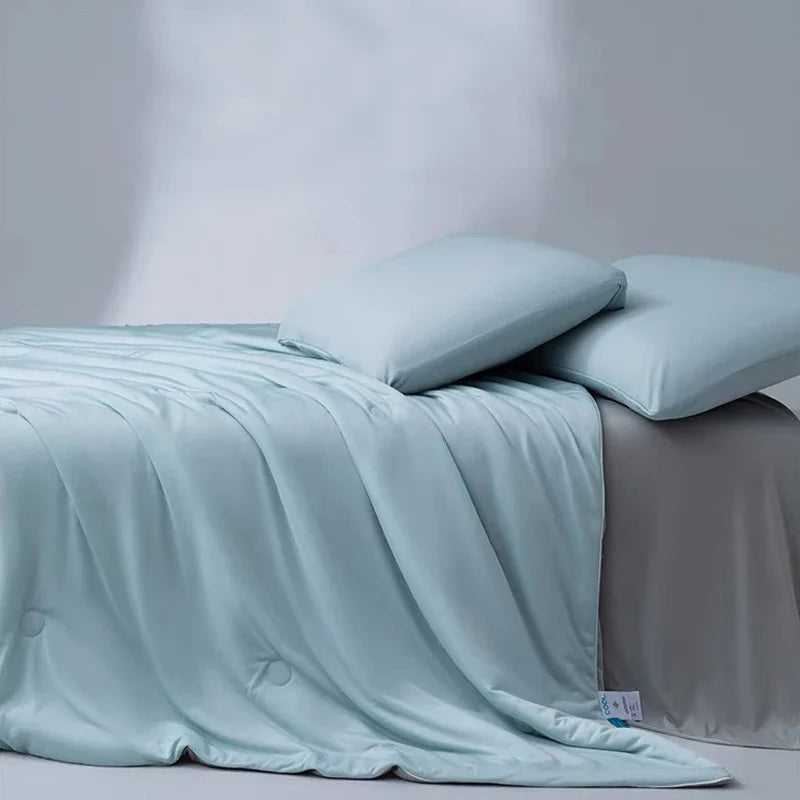 Afralia™ Satin Silky Summer Cooling Blanket Ultra-Thin Breathable Quilted Comforter