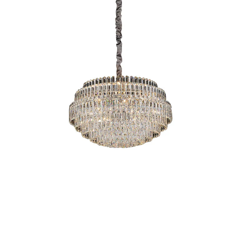 Afralia™ Round Silver Crystal Pendant Lights Creative Lighting 2025 - Home Decor Bedroom Renovated House