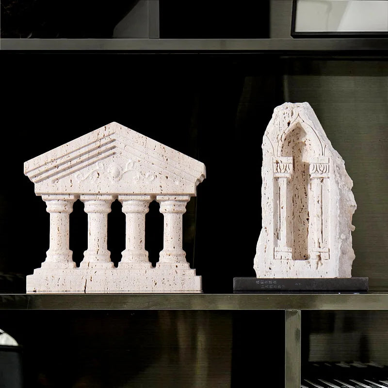 Afralia™ Handmade Marble Medieval Sculptures and Ancient Greek Roman Temple Statue