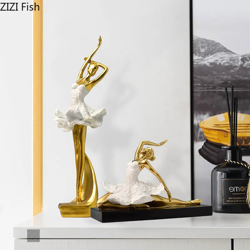 Afralia™ Ballet Dancer Resin Sculpture Desk Decoration Figure - Room Aesthetic Décor
