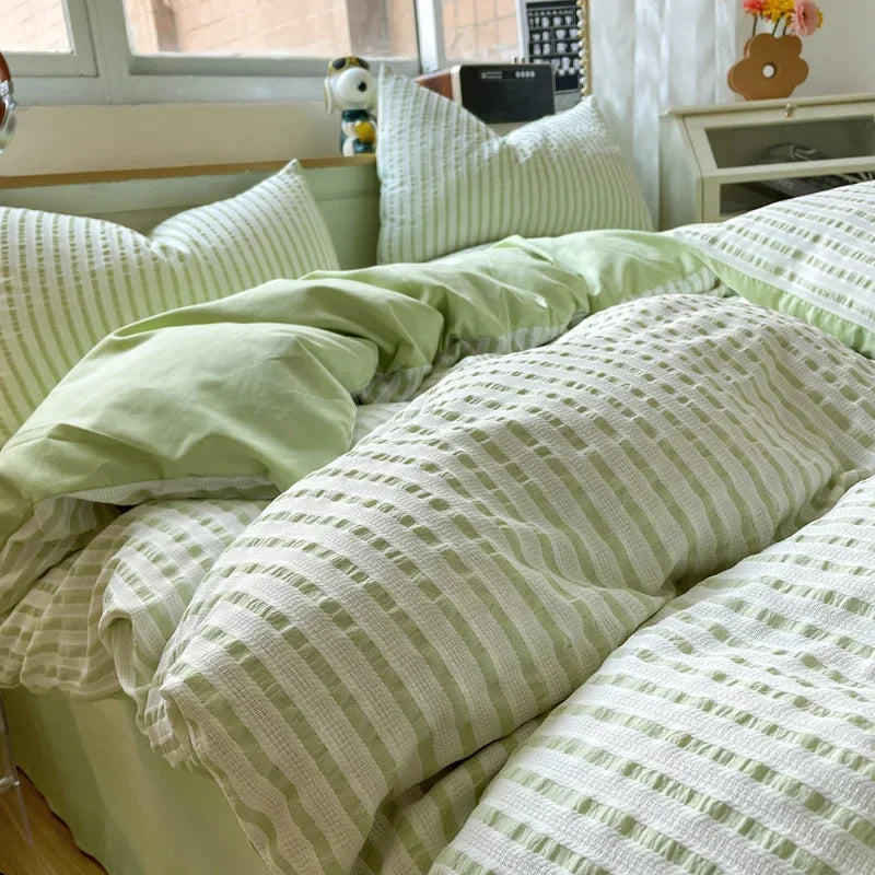 Afralia™ Pure Cotton Jacquard Comforter 4-Piece Bedding Set: Soft, Breathable, Skin-Friendly Quality