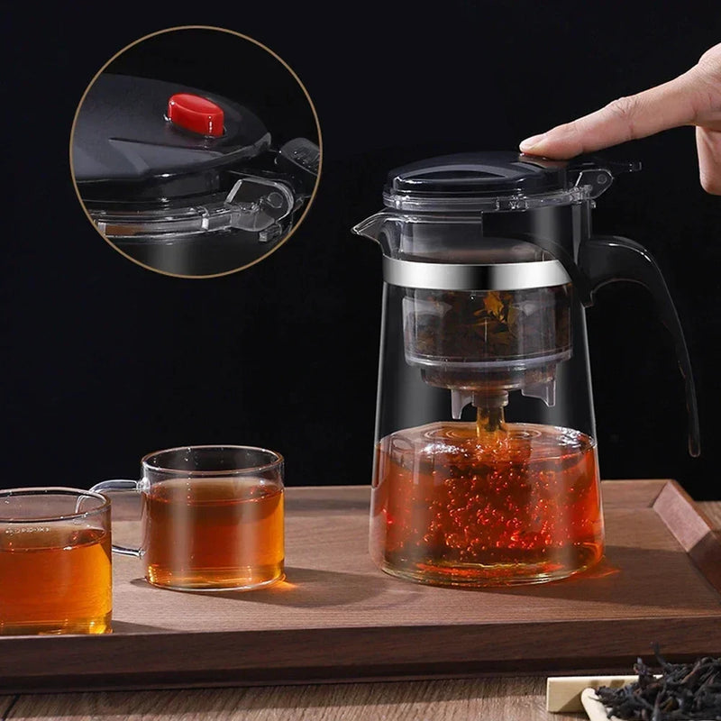 Afralia™ Glass Tea Kettle with Infuser for Brewing Tea and Herbal Drinks