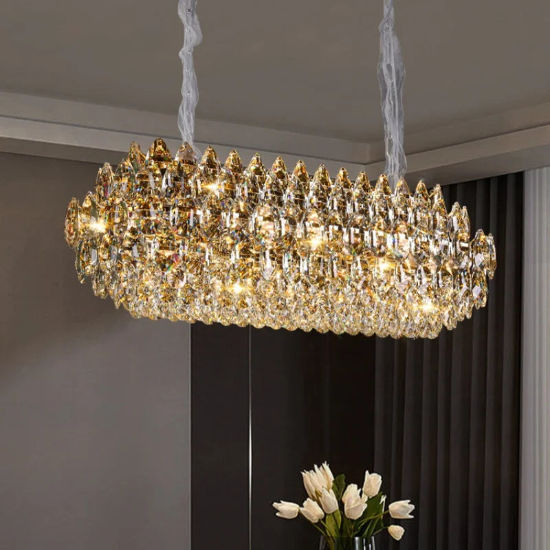 Afralia™ Crystal Pendant Light - European Style LED Dining Room & Bedroom Fixture