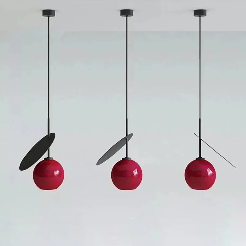 Afralia™ Cherry Glass Pendant Lights: Nordic Red/White Lamp for Home Decor & Lighting