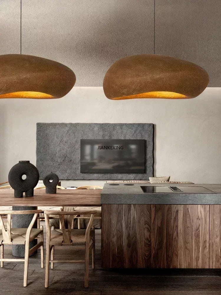 Afralia™ Wabi Sabi LED Chandelier: Modern Japan Style Pendant Light for Kitchen Island