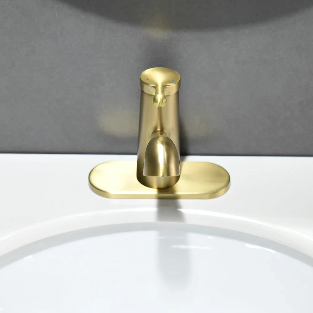 Afralia™ Gold Waterfall Basin Faucet Mixer Tap Modern Single Hole Cold Hot Water