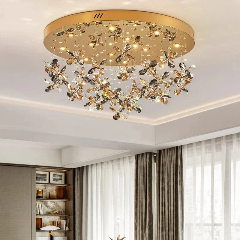 Afralia™ Crystal Branch Pendant Light Modern Ceiling Fixture for Living Room