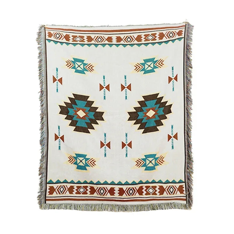 Afralia™ Bohemian Classic Design Thread Blanket and Throw