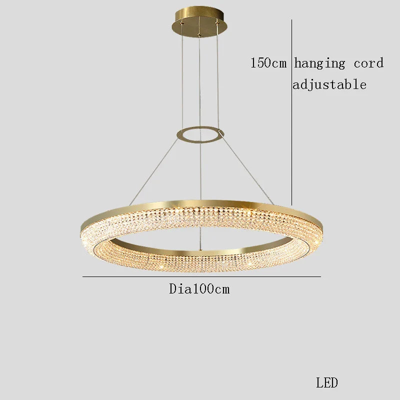 Afralia™ Luxury LED Ring Light Chandelier for Dining Room Décor