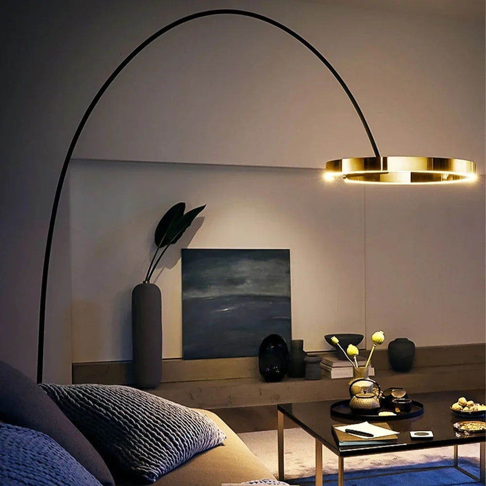 Afralia™ Nordic Ring LED Floor Lamp - Modern Loft Standing Light for Home Decor