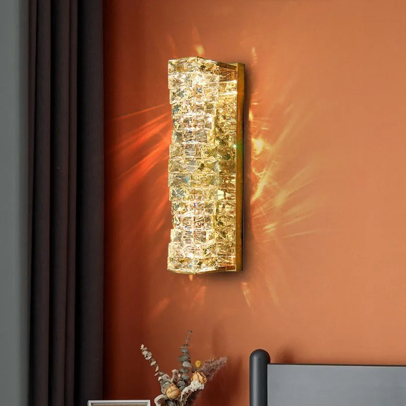 Afralia™ Contemporary Crystal Wall Sconce for Bedside, Bathroom, Corridor, Aisle, TV Background Lighting