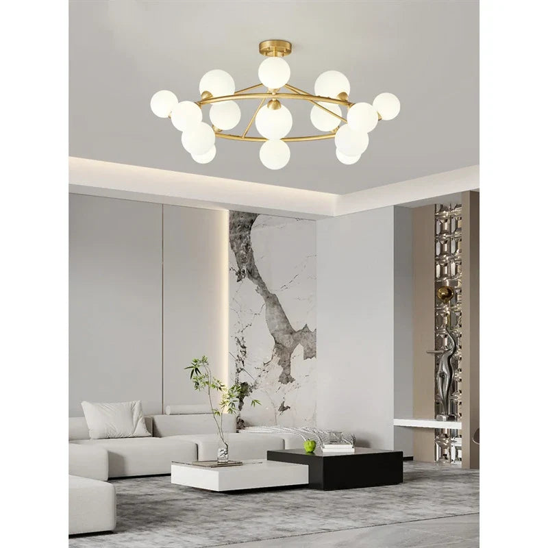 Afralia™ Magic Bean Glass Ball LED Pendant Chandelier for Home Decor Lighting Fixture