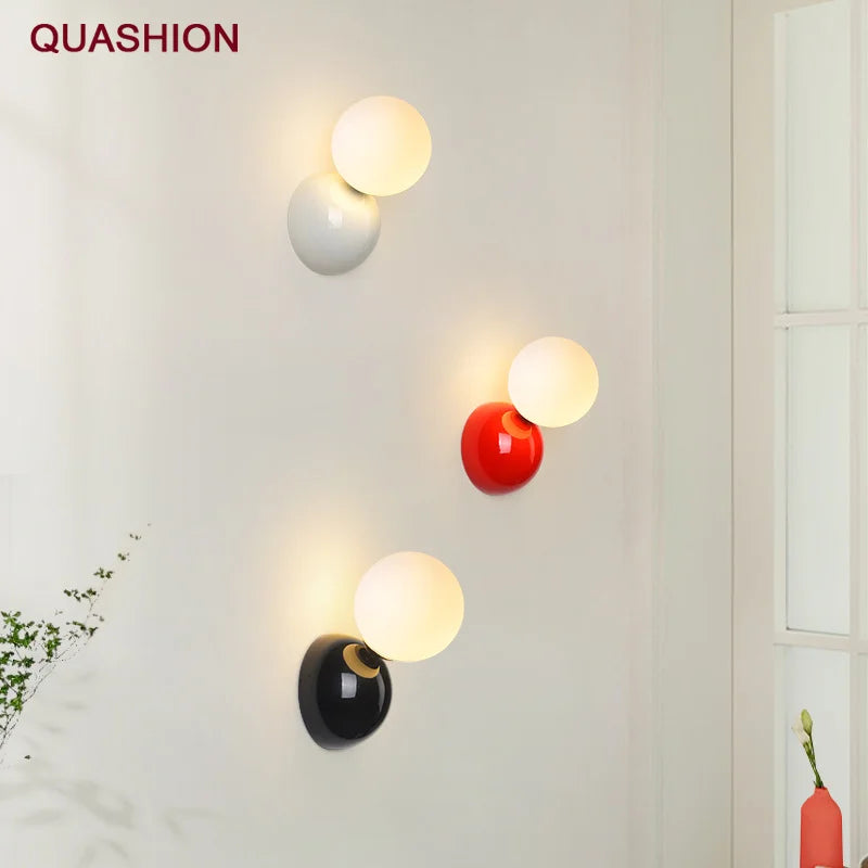 Afralia™ Modern Minimalist Cream Ball Wall Light for Bedroom and Home Decor