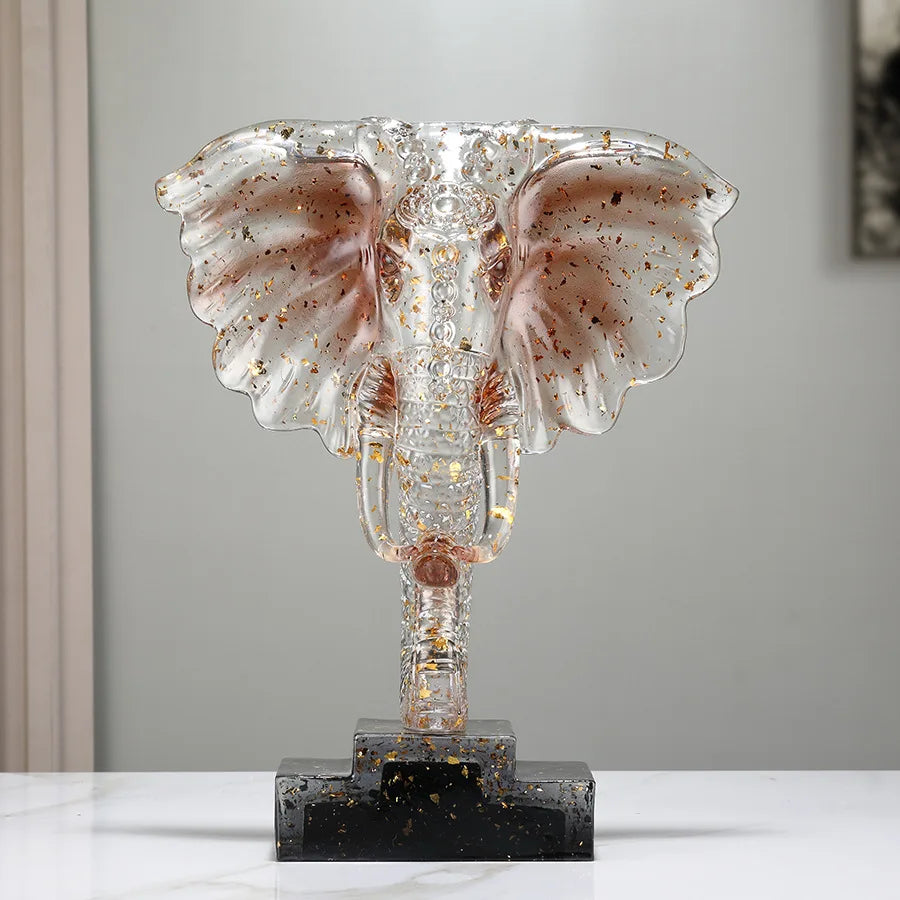 Afralia™ Crystal Elephant Sculpture Home Decor Ornament