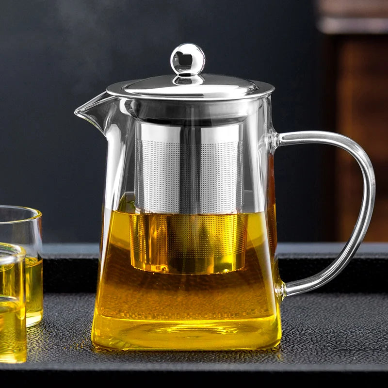 Afralia™ Glass Tea Pot: High Quality Heat Resistant Kung Fu Tea Set