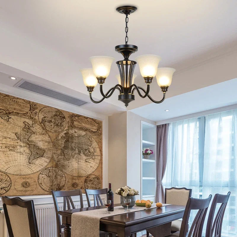 Afralia™ Glass Ceiling Chandelier: Vintage Nordic Style Indoor Lighting for Home Decor and Ambiance