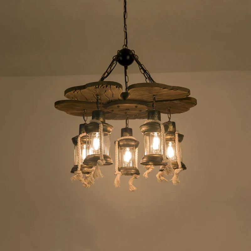 Afralia™ Loft Vintage Industrial Chandelier for Dining Room Pendant Lamp in Home Glass Light