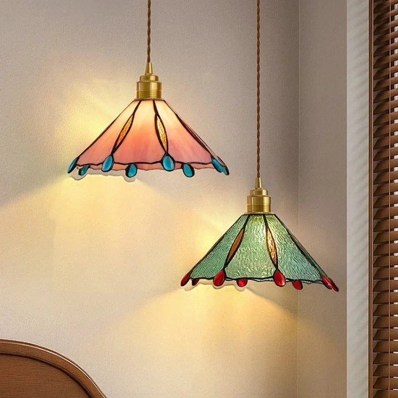 Afralia™ Vintage Copper LED Pendant Light Fixture for Dining Living Room Decor