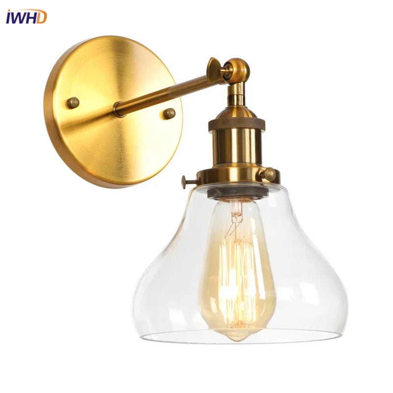 Afralia™ Gold LED Wall Sconce Retro Bedroom Lamp | Loft Iron Decor Aisle Restaurant Home