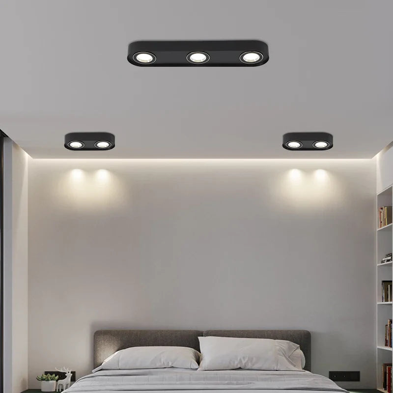 Afralia™ Square LED Downlight: Four-head Ultra-thin Anti-glare Ceiling Lights