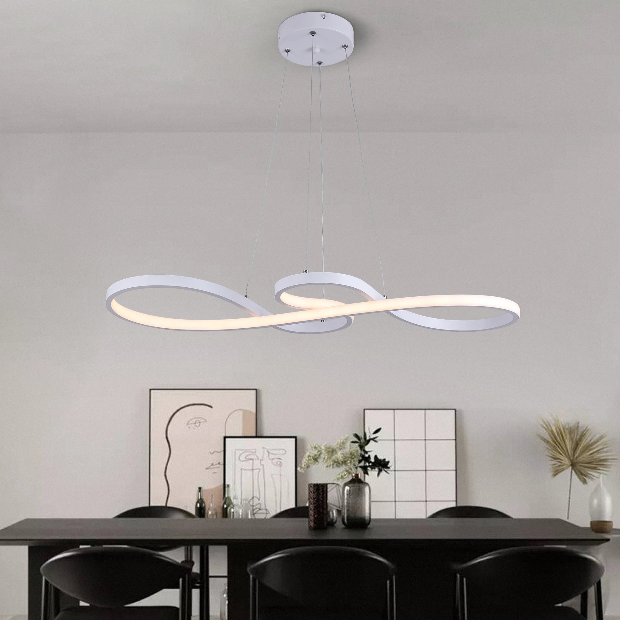 Afralia™ Acrylic Chandelier LED Ceiling Light Minimalist Design for Dining Room