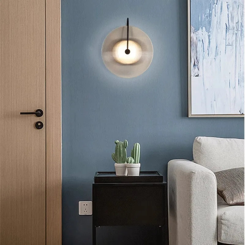Afralia™ Nordic Modern Glass LED Wall Lamp for Bedroom, Living Room, and Staircase