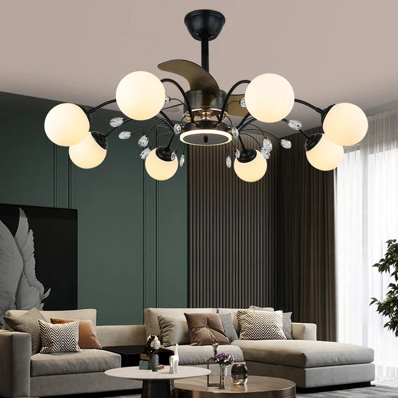 Afralia™ Branch LED Ceiling Fan Lights with Remote Control for Home, Bedroom, Dining Room