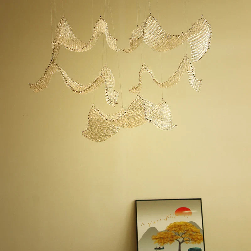 Afralia™ Modern Art Irregular Chandelier: Nordic Design, LED Lights, Customizable for Hotels