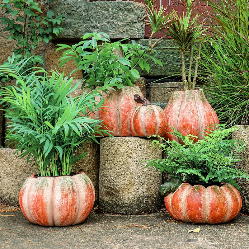Afralia™ Pumpkin Flower Vase | Ceramic Garden Decoration Succulent Pot Plantas Accesorios