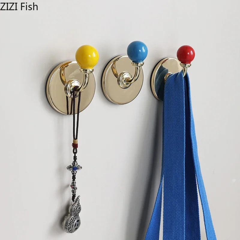 Afralia™ Colorful Wall Hooks Storage Organizer for Hats and Clothes