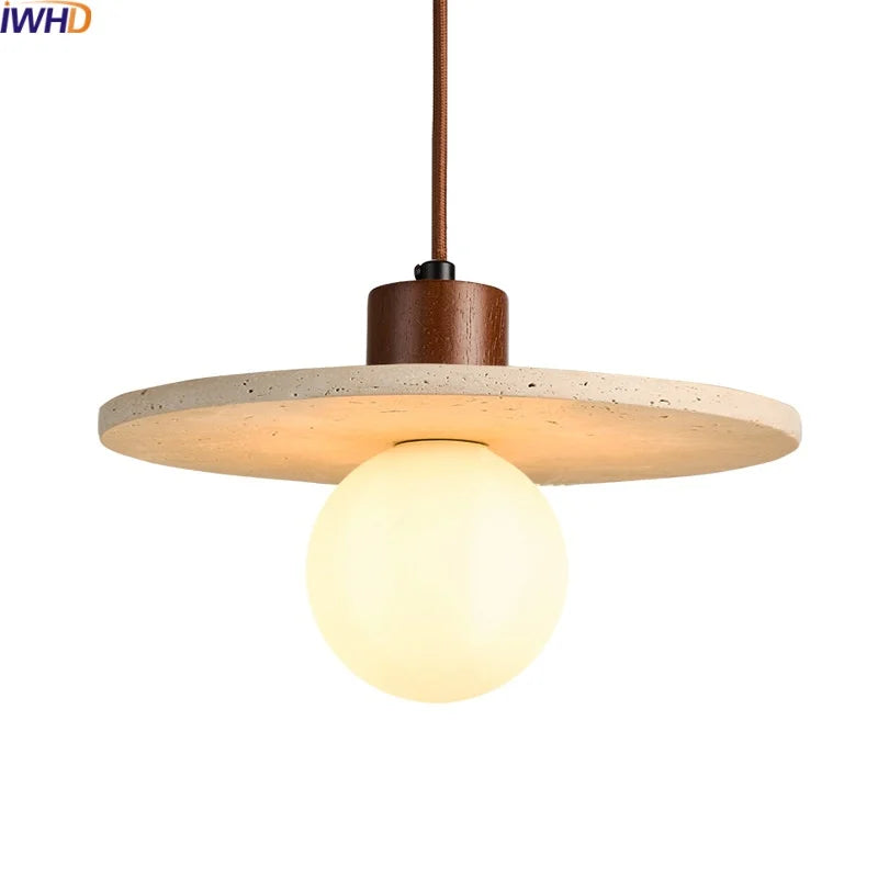Afralia™ Yellow Cave Stone LED Pendant Lamp Modern Hanging Light Fixtures