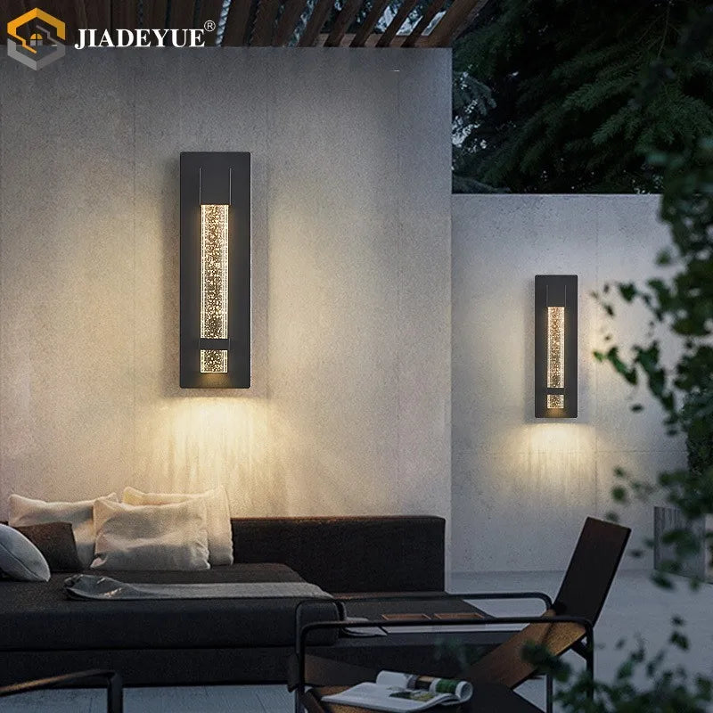 Afralia™ Waterproof LED Outdoor Wall Lamp for Balcony, Courtyard, IP65 Crystal Wall Light