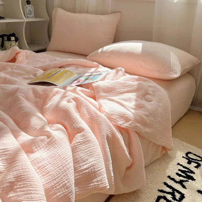 Afralia™ Cooling Wrinkled Yarn Summer Blanket - Breathable & Thin Comforter