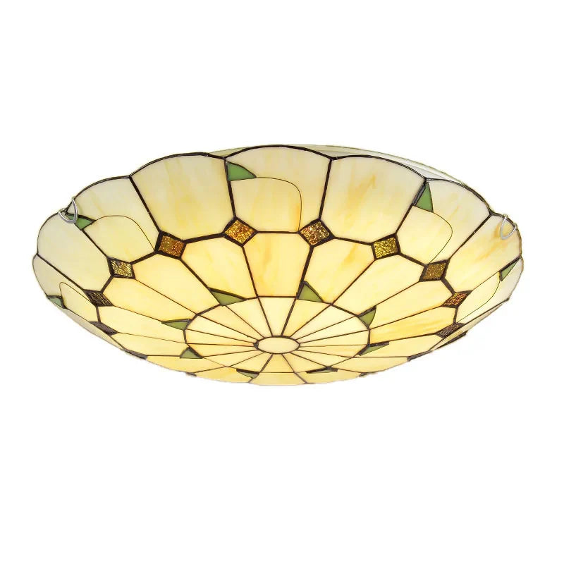 Afralia™ Vintage Tiffany Glass Ceiling Lamp for Home Decor Bedroom Living Room