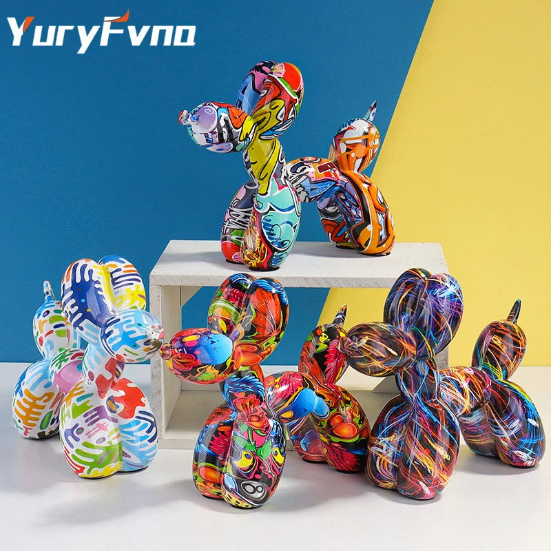 Afralia™ Balloon Dog Figurine: Resin Nordic Home Decor Sculpture & Statue