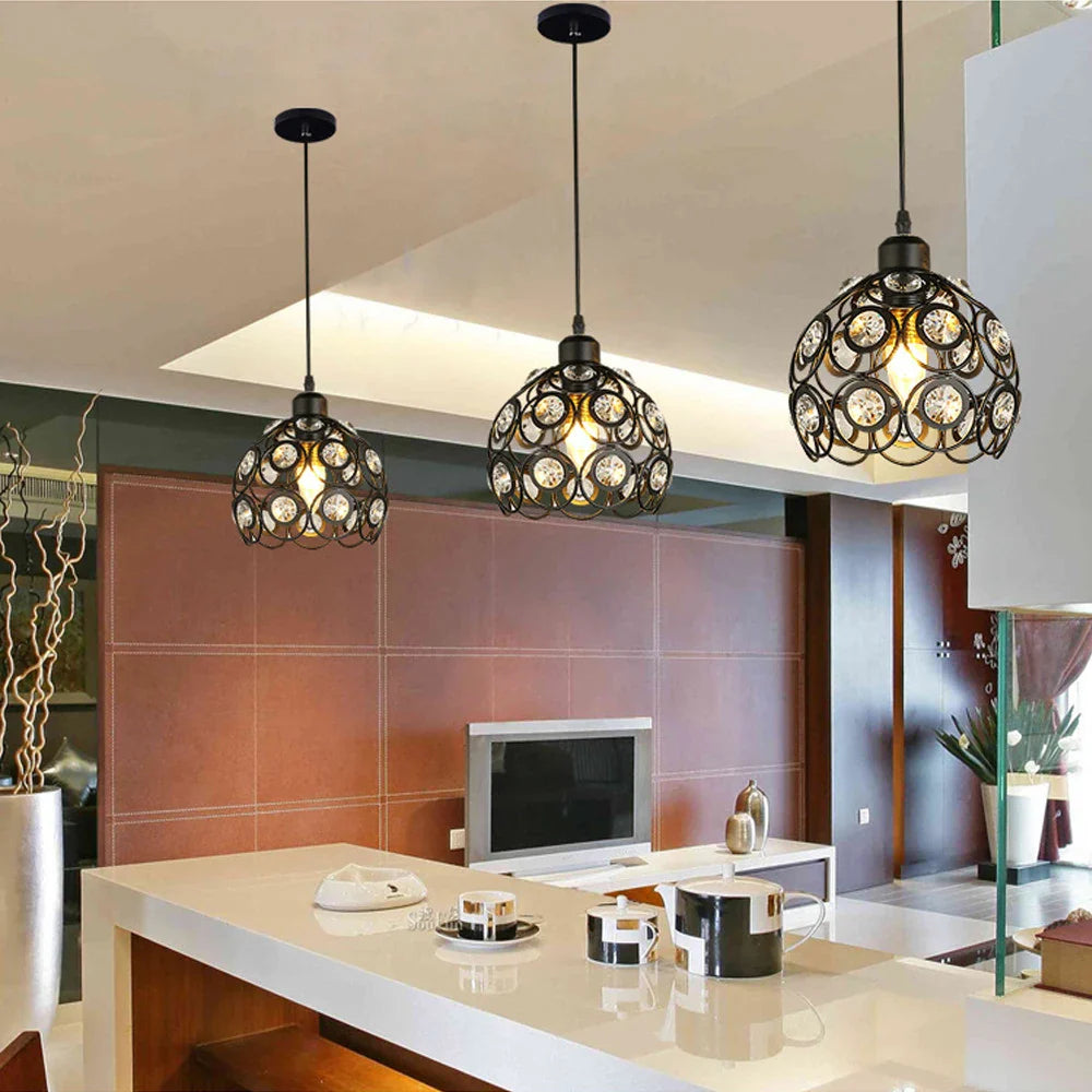 Afralia™ Crystal K9 Pendant Lamp: Industrial Nordic Chandeliers for Bedroom and Kitchen Lighting