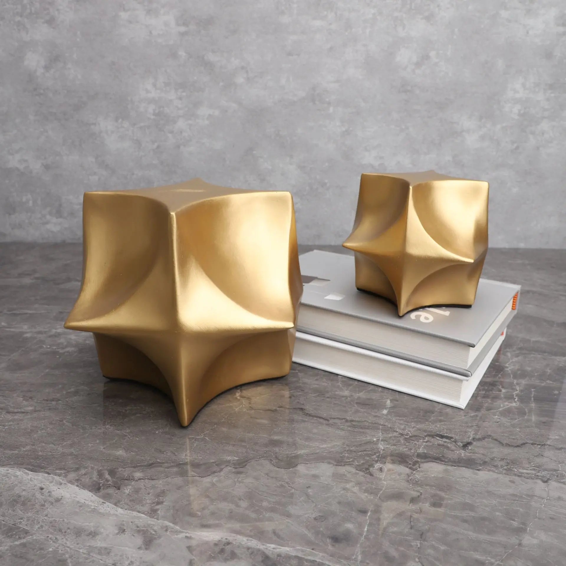 Geometric Gold Star Square Decor by Afralia™ for Stylish Home Accents