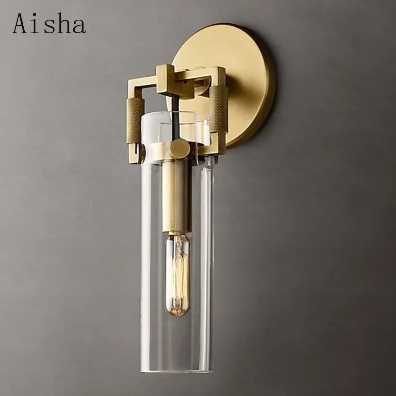 Afralia™ Industrial Glass Wall Lamp Retro Sconce for Bedroom Study Loft Dining Room