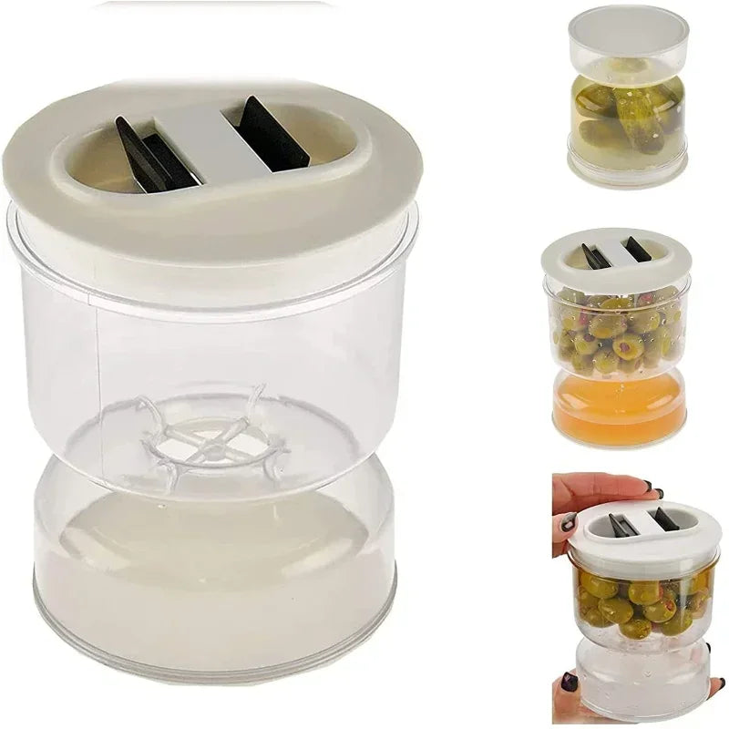 Afralia™ Hourglass Pickle & Olive Dispenser Jar for Kitchen Juice Separator