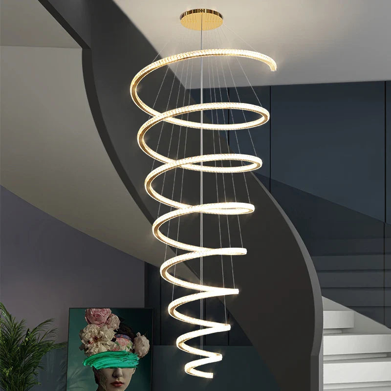 Afralia™ Crystal Duplex Ring Pendant Light Chandelier