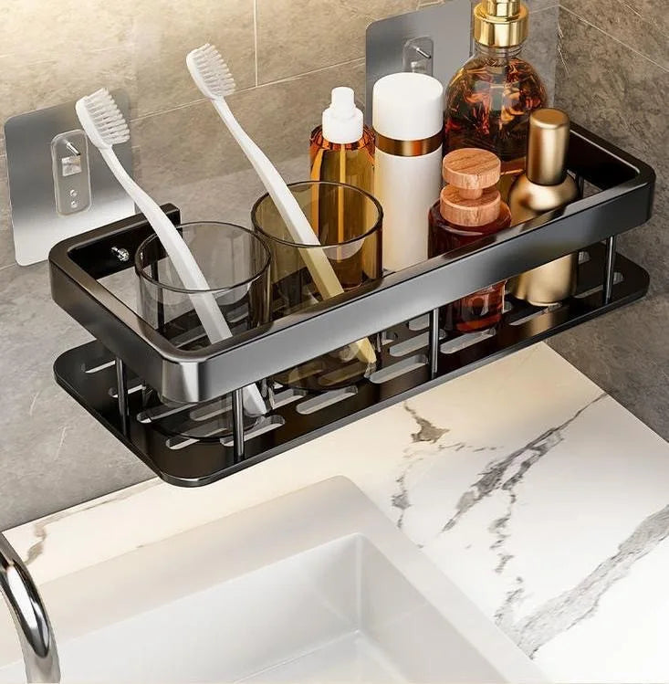 Afralia™ Aluminum Corner Shelf Organizer for Bathroom and Kitchen Storage