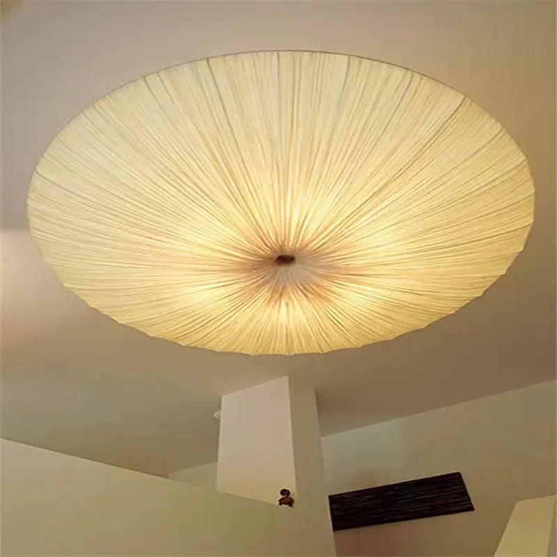 Afralia™ Round Pleated LED Ceiling Light for Living Room, Dining Room, Bedroom, and Restaurant