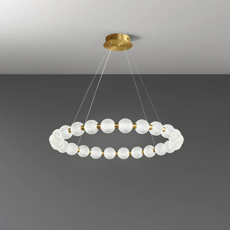 Afralia™ Nordic Luxury Copper LED Chandelier Pendant Lamp Home Decor Light