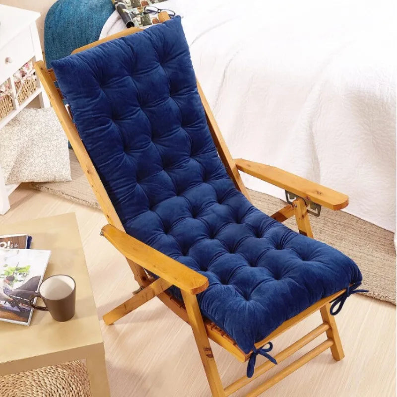 Afralia™ Rocking Chair Cushion with Ties Overstuffed Tufted Pillow for Indoor Outdoor Comfort.