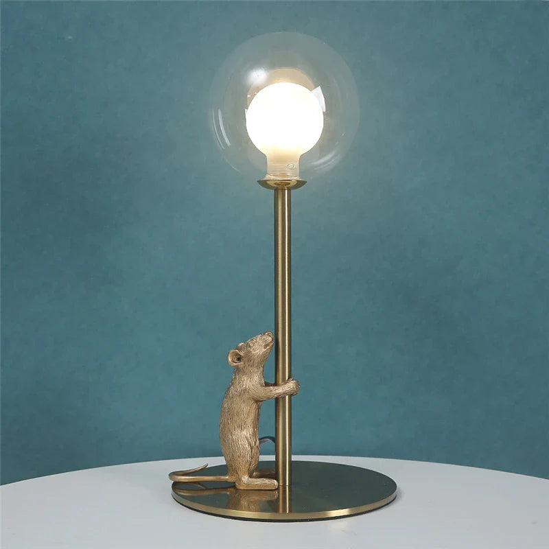 Afralia™ Resin Mouse Table Lamp LED Desk Light Modern Decorative Stand Lighting Fixtures