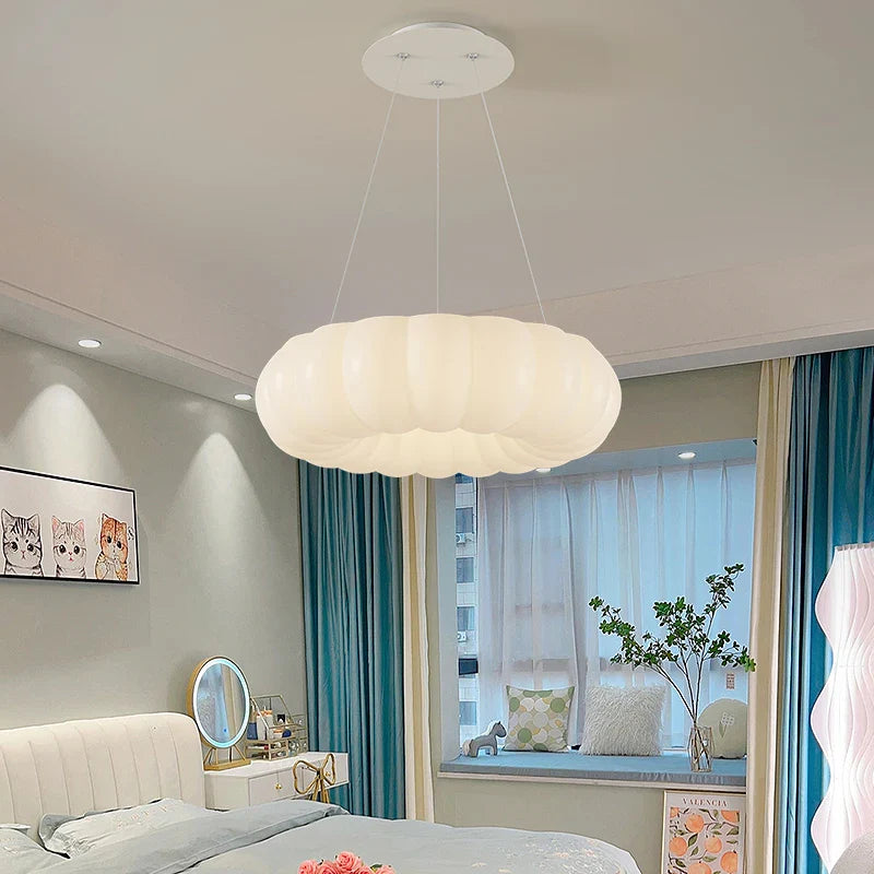 Afralia™ Nordic Cloud LED Ceiling Light White Dimmable Fixture for Kids Room & Bedroom