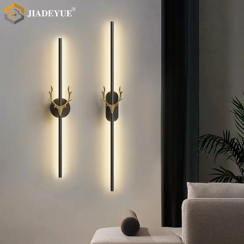 Afralia™ Deer Horn LED Wall Lamp for Staircase & Bedroom Decor
